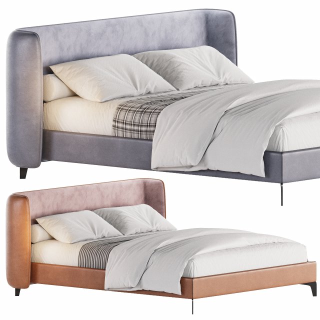Hugo Low bed Model 3D .c4d .max .obj .3ds .fbx .stl .blend 