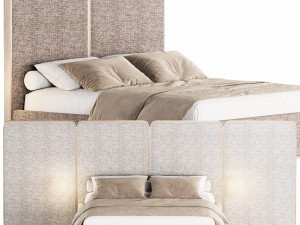 GEM UPHOLSTERED WITH PANELS KING BED 201 3D-Modell