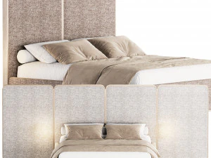GEM UPHOLSTERED WITH PANELS KING BED 201 3D Model