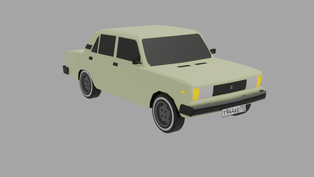 VAZ-2105 LowPoly 3D Model .c4d .max .obj .3ds .fbx .stl .blend 