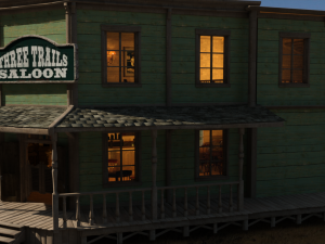 Wild West Saloon OBJ FBX DAE 3D Model