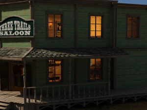 Wild West Saloon OBJ FBX DAE 3D Model