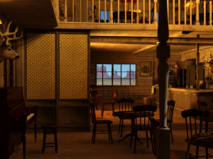 Wild West Saloon OBJ FBX DAE 3D Model