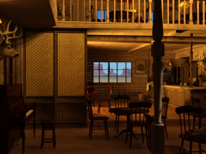 Wild West Saloon OBJ FBX DAE 3D Model