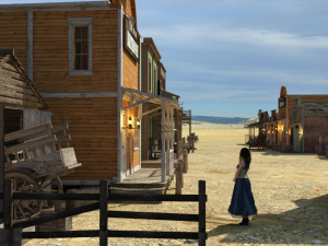 Wild West Main Street OBJ 3D Model