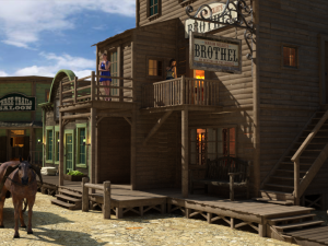 Wild West Main Street OBJ 3D Model