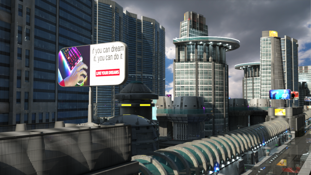 Futuristic City Block OBJ FBX 3D Model .c4d .max .obj .3ds .fbx .stl .blend 