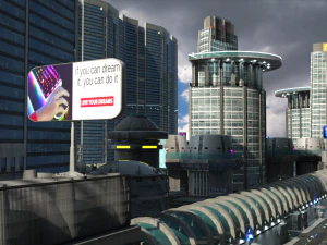 Футуристический городской квартал OBJ FBX 3D Модель