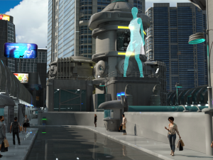 Futuristic City Block OBJ FBX 3D Model