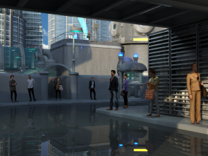 Futuristic City Block OBJ FBX 3D Model