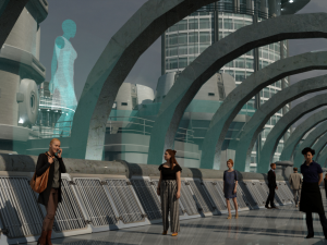 Futuristic City Block OBJ FBX 3D Model
