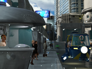Futuristic City Block OBJ FBX 3D Model