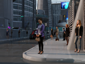 Futuristic City Block OBJ FBX 3D Model