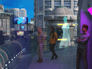 Futuristic City Block OBJ FBX 3D Model