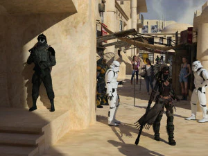 Puerto espacial del desierto OBJ FBX Modelo 3D