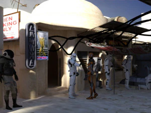 Desert Spaceport OBJ FBX 3D Model