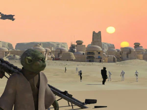 Desert Spaceport OBJ FBX 3D Model
