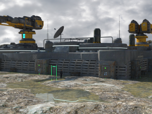 Gunnery Turret Outpost OBJ FBX 3D Model