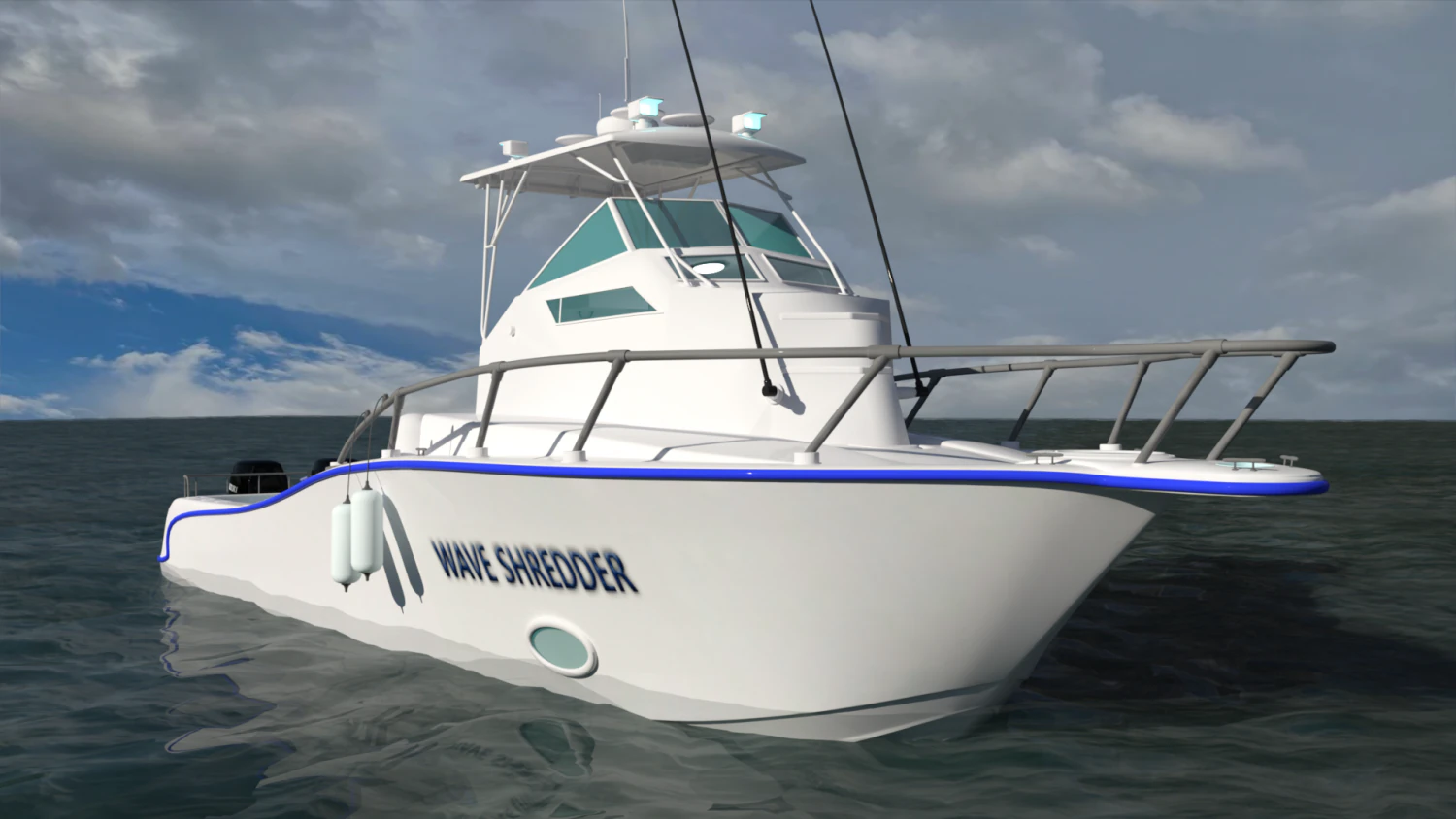 Luxury Yacht 3D Model .c4d .max .obj .3ds .fbx .stl .blend