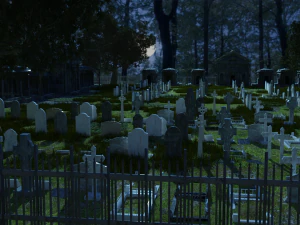 Darkmont Cemetery OBJ 3D Model