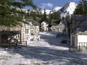 Dusun Musim Dingin untuk DAZ Model 3D