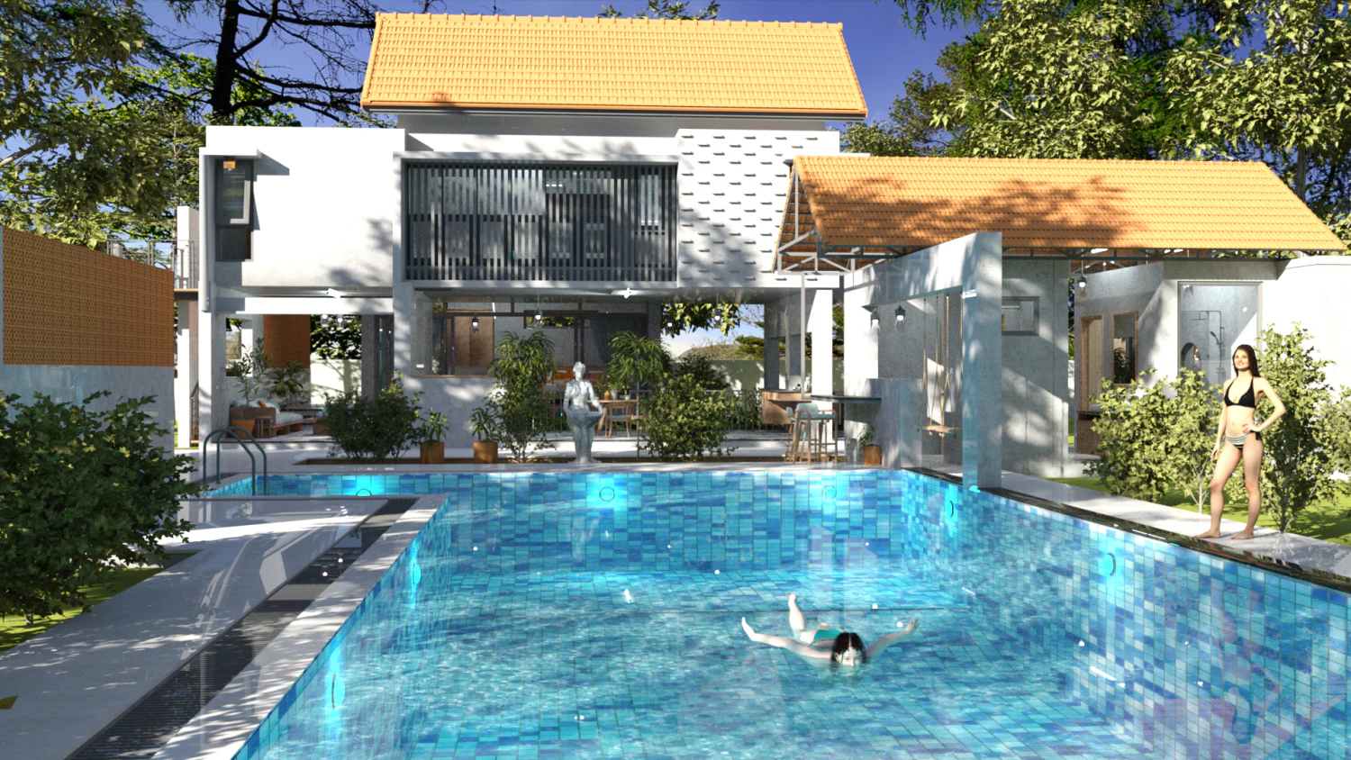 Villa Pool for DAZ 3D Model .c4d .max .obj .3ds .fbx .stl .blend