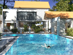 Villa Piscina per DAZ Modello 3D
