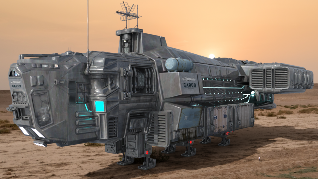 Cargo Space Freighter for DAZ 3D Model .c4d .max .obj .3ds .fbx .stl .blend 