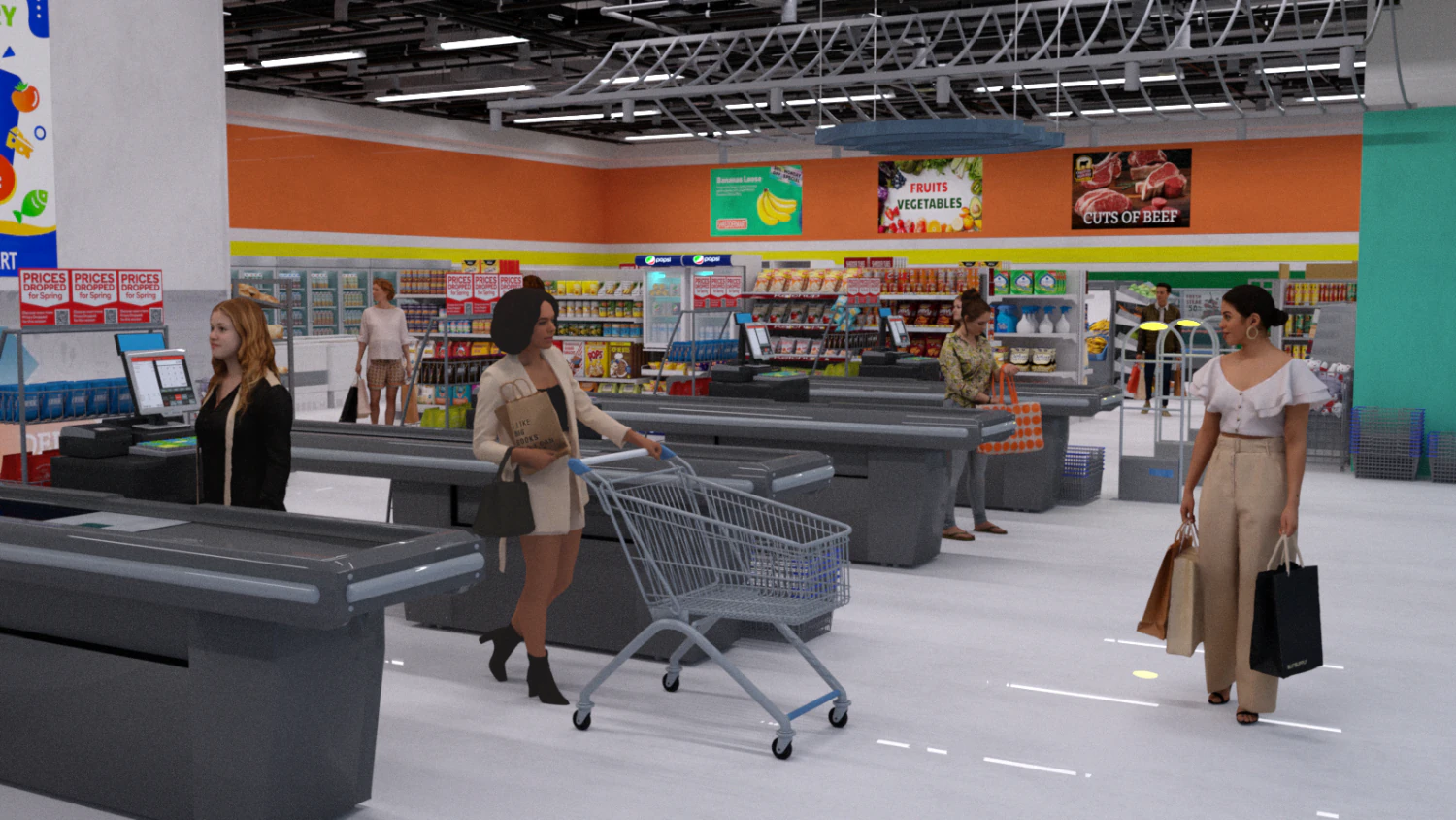 Supermarket for DAZ 3D Model .c4d .max .obj .3ds .fbx .stl .blend 