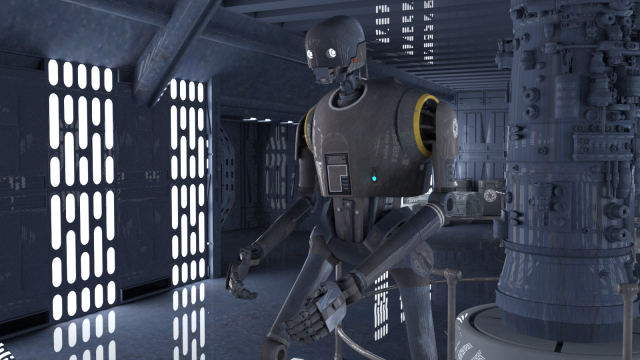 DeathStar Interior and Droid 3D Model .c4d .max .obj .3ds .fbx .stl .blend 