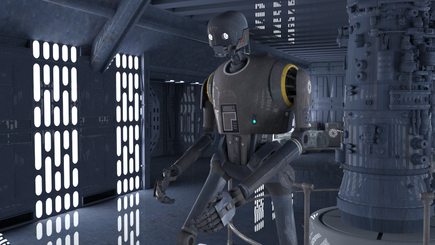 DeathStar Interior and Droid 3D Model .c4d .max .obj .3ds .fbx .stl .blend 