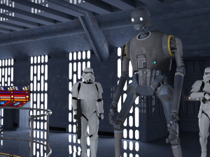 DeathStar Interior and Droid 3D Model