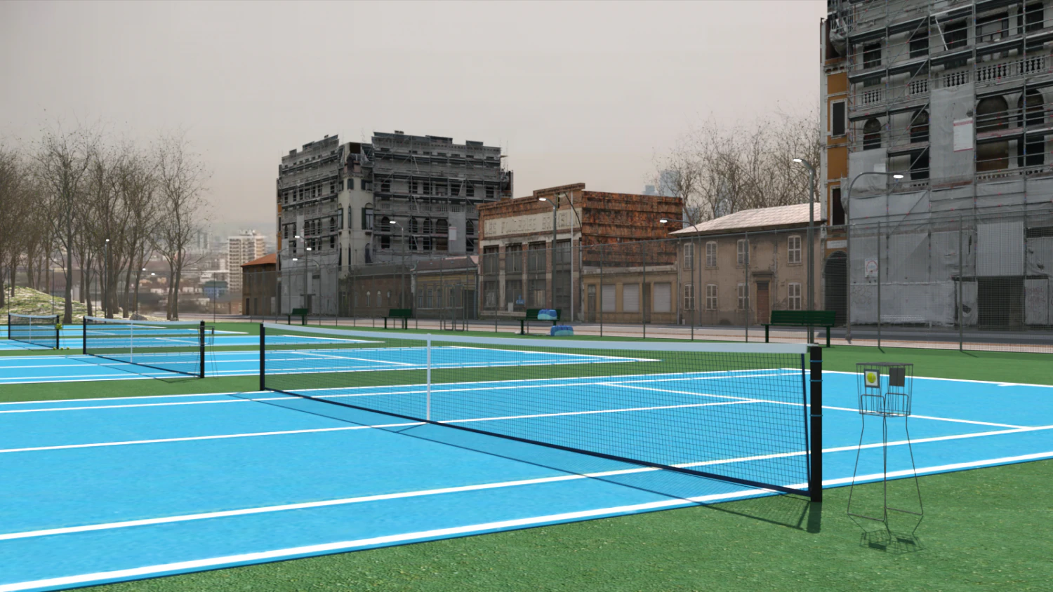 Outdoor Tennis Courts for DAZ 3D Model .c4d .max .obj .3ds .fbx .stl .blend 
