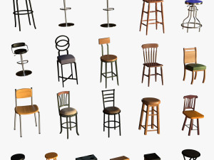 Chair collection 3D Model