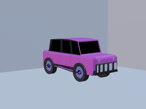 Low Poly Stylized Bleu Car 3D 모델