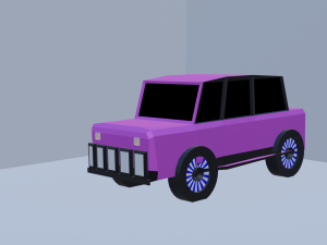 Low Poly Stylized Bleu Car 3D 모델