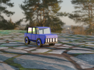 Low Poly Stylized Bleu Car 3D 모델
