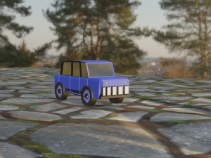 Low Poly Stylized Bleu Car 3D 모델