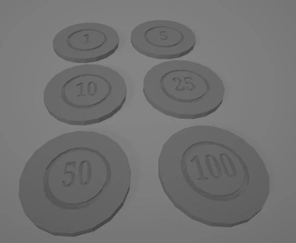 Casino or Poker Chips 3D Print Model .c4d .max .obj .3ds .fbx .stl .blend