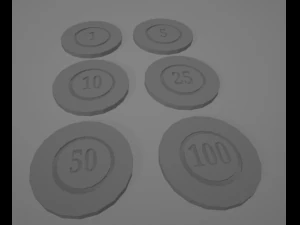 카지노 또는 포커 칩 3D 프린트 모델