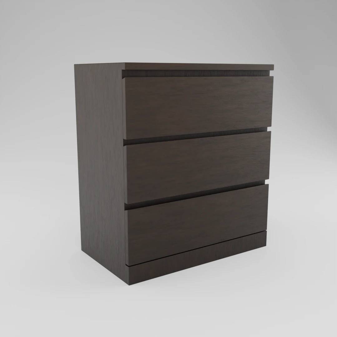 Dresser MALM 3D Model .c4d .max .obj .3ds .fbx .stl .blend 