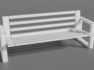 Outdoor Bench 3D Model