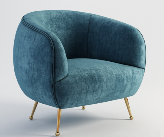 Armchair High quality Model 3D .c4d .max .obj .3ds .fbx .stl .blend 
