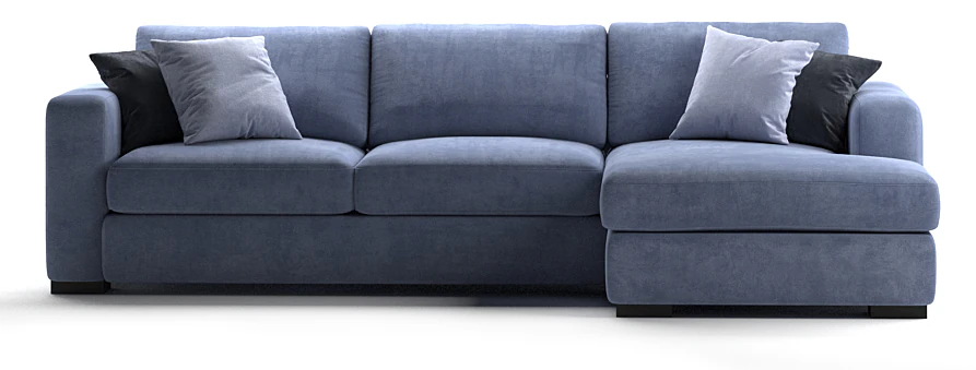 Blue Sofa 3D Model .c4d .max .obj .3ds .fbx .stl .blend 