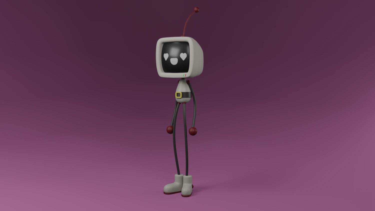 Retro futuristic robot 3D Model .c4d .max .obj .3ds .fbx .stl .blend