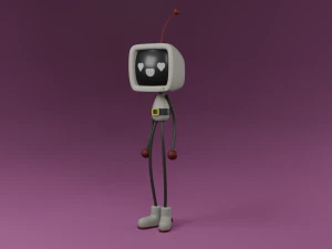 Retro futuristic robot 3D Model