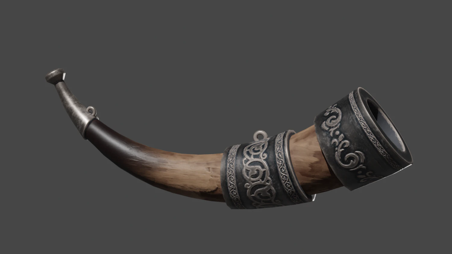 Stilize Viking Boynuzu Arap tarzı düşük poli PBR Oyuna Hazır Düşük Poli 3D Model .c4d .max .obj .3ds .fbx .stl .blend