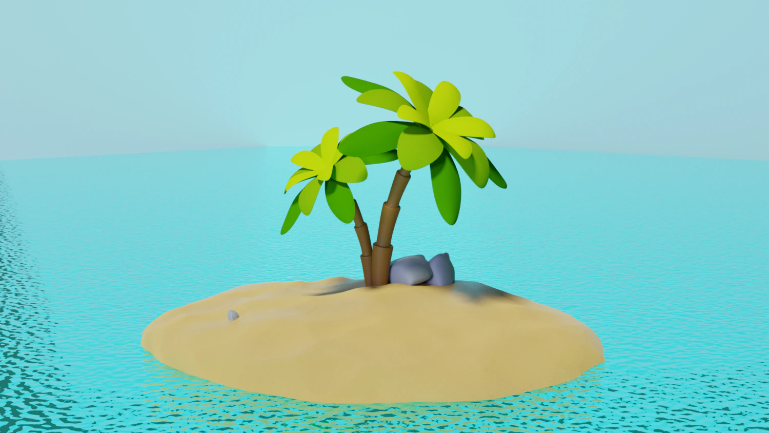 Stylized Palm Tree 3D Model .c4d .max .obj .3ds .fbx .stl .blend 