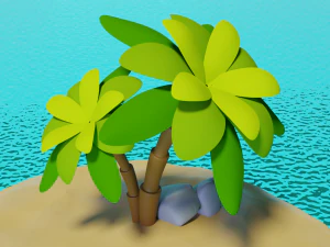 Stylized Palm Tree 3D Model