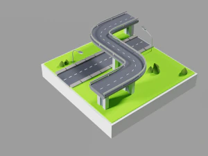 程式化的等距桥 3D 模型